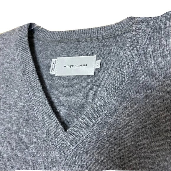wings + horns Wool Cashmere Pullover Sweater Men's Small Business Casual Neutral - Picture 3 of 9